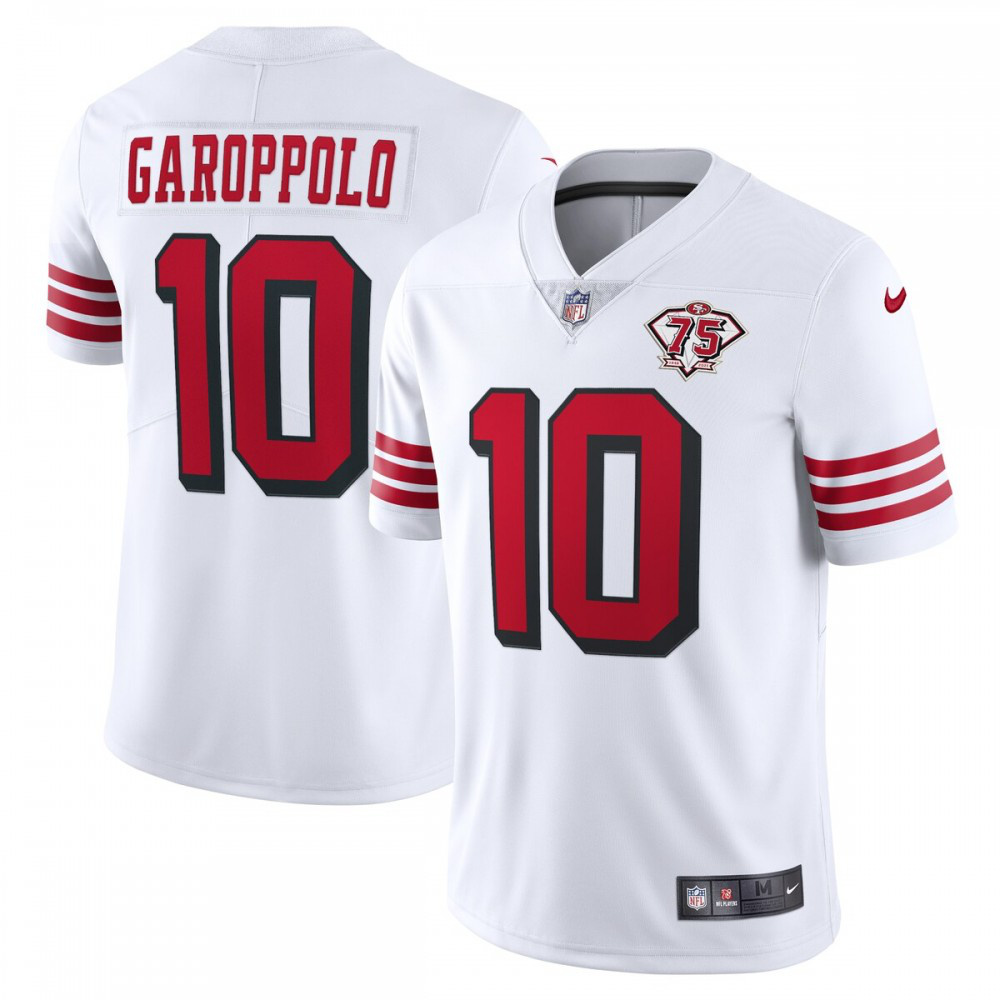 Jimmy Garoppolo San Francisco 49ers Nike 75th Anniversary 2nd Alternate Vapor Limited Jersey - White-GridironStore